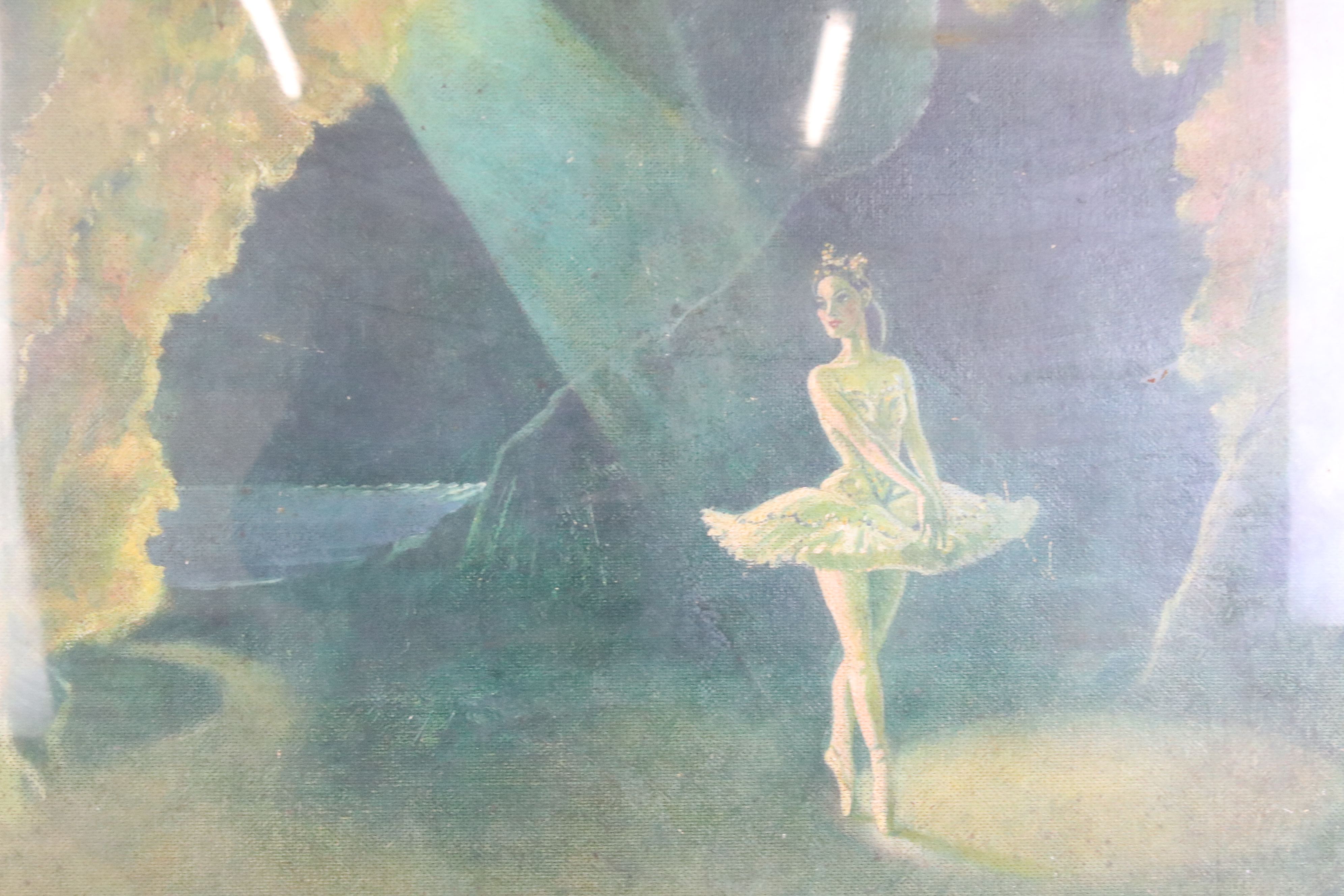 Oil on Board of a scene from the ballet Sleeping Beauty ' Aurora Dance ' indistinctly signed, 43cm x - Image 2 of 7