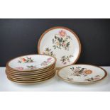 Royal Worcester - Set of ten Victorian dessert plates with hand-painted floral & gilt decoration,