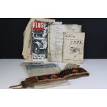 A group of mixed collectables to include vintage Concorde fact sheets, Farming ephemera and a