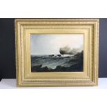 Late 19th / Early 20th century Oil Painting on Board of a Rocky Coastal Scene, unsigned 27cm x 37cm,