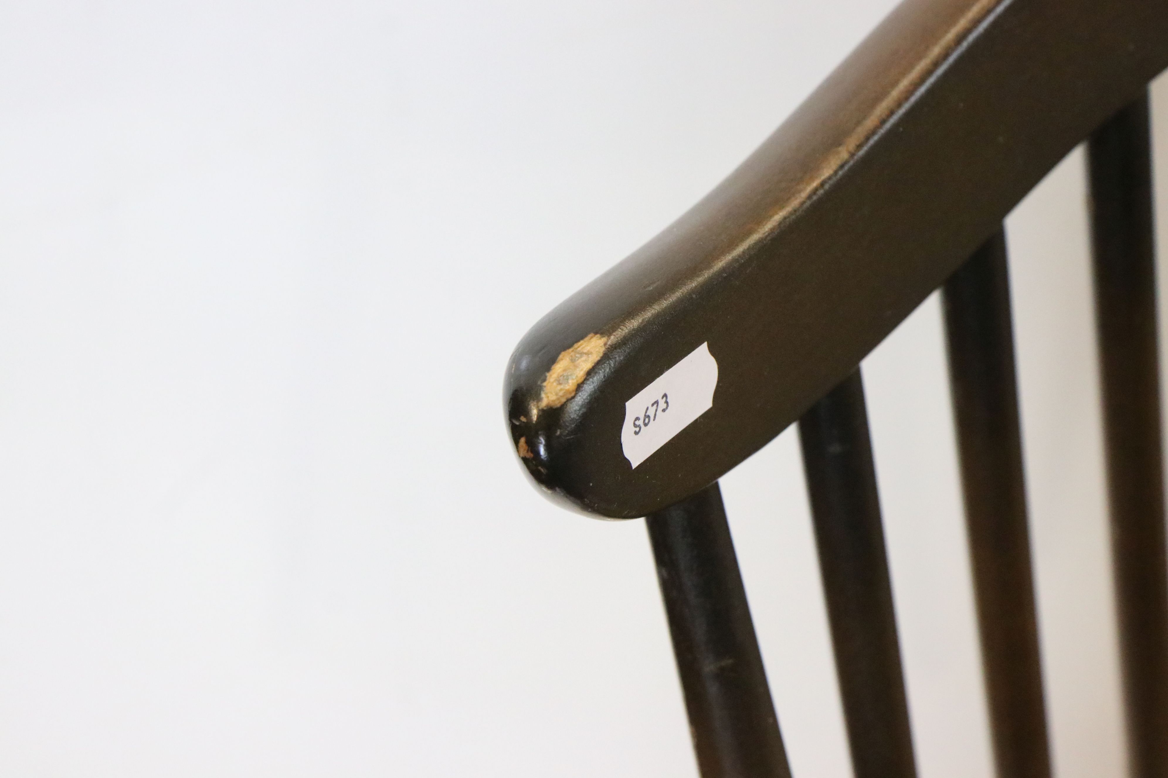 Set of Four Ercol ' Goldsmith ' Dining Chairs with the original Ercol seat pads - Image 3 of 7