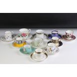 Collection of 39 cups & saucers, mainly 20th century, to include Royal Albert 'Safari', Sevres,