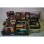 A large collection of books contained within three boxes to include fiction and non fiction