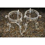 Pair of Wrought Iron Garden Plant Pot Holders, 44cm high