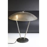 Chrome ' UFO ' design Table Lamp, approximately 43cm high