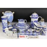 Collection of mixed blue & white ceramics, 19th century onwards, to include Spode Italian (
