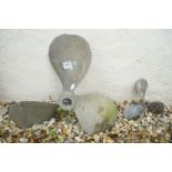 Two Bronze Three Blade Propellers, largest 53cm wide