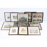 Collection of Thirteen 19th and 20th century Coloured Prints / Lithographs of Hunting and Tavern