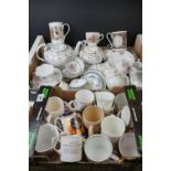 Mixed ceramics to include a 19th century part tea set (teapot & cover, sugar bowl, milk jug, 7