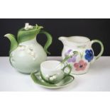 Graff ' Lily of The Valley ' tea set for one, to include teapot & cover (18cm high), teacup,