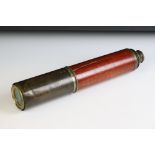 Victorian Brass & Mahogany 'Day Or Night' Two-Draw Telescope, with sliding eye piece cover. Measures