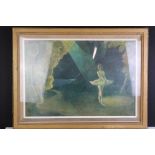 Oil on Board of a scene from the ballet Sleeping Beauty ' Aurora Dance ' indistinctly signed, 43cm x