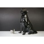 Beswick Fireside Seated Black Labrador, gloss finish, model no. 2314 (33.5cm high), plus a Beswick