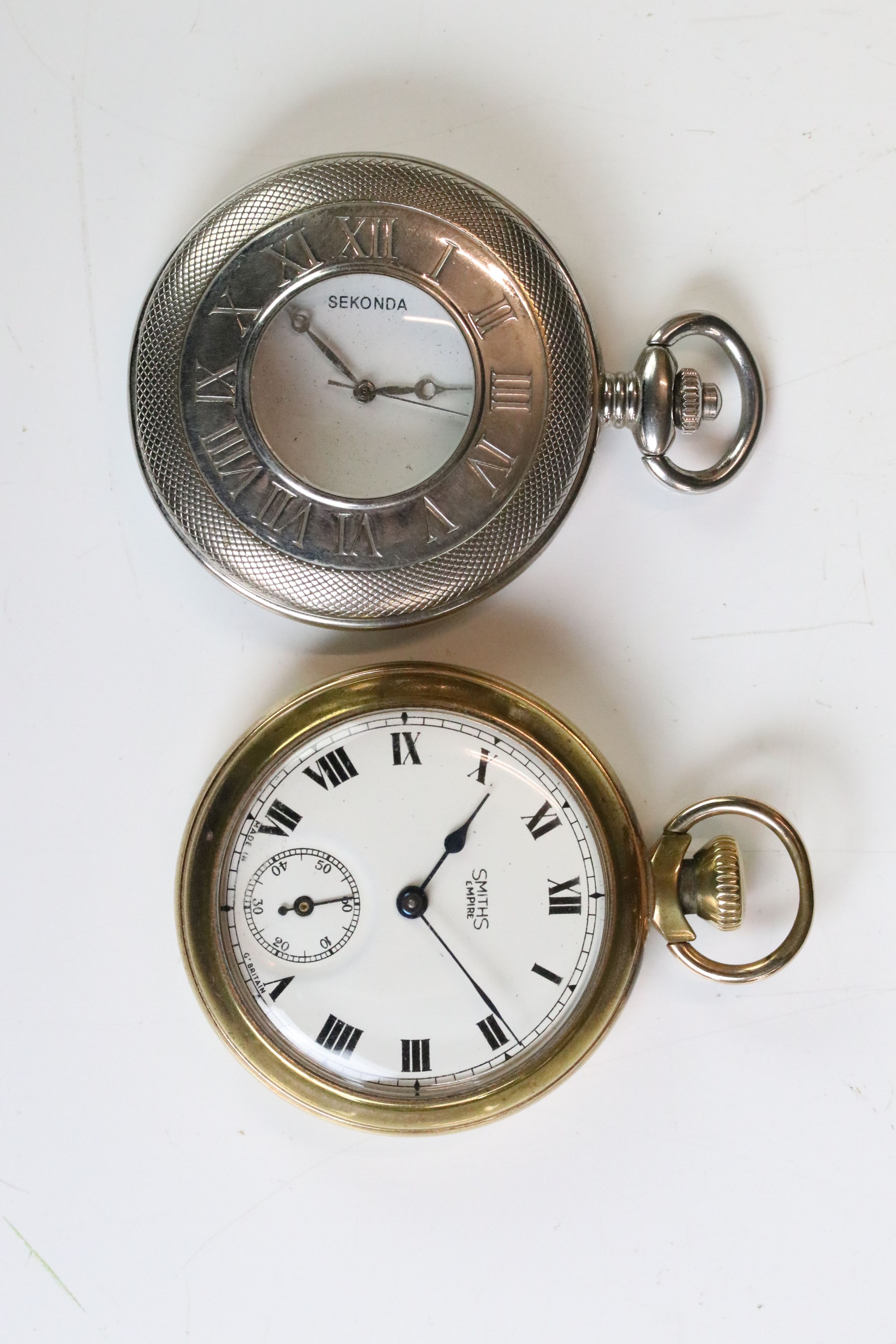 Two top winding pocket watches to include a Sekonda and a Smiths example.