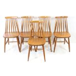 Set of Five Ercol type Stickback Kitchen Chairs, each 41cm wide x 82cm high