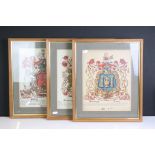 Three Armorial Illuminated Pictures depicting the Company Coat of Arms for the Founders Arms,