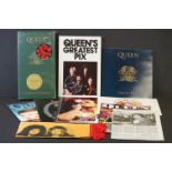 Memorabilia - Queen collectables to include A Night At The Opera programme with 3 x photographs from