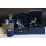 Five Boxed items of Swarovski including Airedale Terrier 289202, Standing Unicorn 630119, Budgies