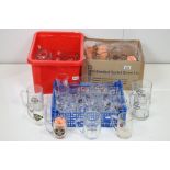 Collection of approximately 45 Glass Pub Advertising Cider Glasses and Tankards plus a few Lager's
