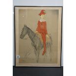Picasso Print of a Clown on a Horse titled ' Clown a Cheval ', image 58cm x 43cm, framed and glazed