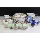 Royal Crown Derby Posies 5 Tea Cups and 4 Saucers, Coffee Can and 2 Saucers, 2 Jugs, Sugar Bowl,
