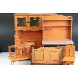 Collection of hand made dolls house furniture
