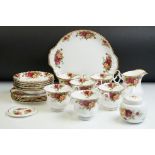 Royal Albert ' Old Country Roses ' Tea ware including six tea cups, six saucers, five tea plates,