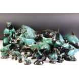 Collection of Twenty Five Blue Mountain Ceramic Animals and Birds including Large Lion (46cm