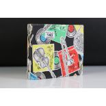 Original 1960's Vinyl Wallet Record Case with colourful cover decorated with images of musical