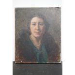 Helena Darmesteter (1854-1923) nee Helena Hartog, oil on canvas, portrait of ' Mrs Gallagher ' label