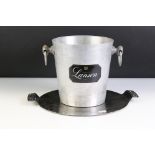 French Metal ' Lanson Champagne ' Ice Bucket together with Viner's Stainless Steel Circular Cocktail