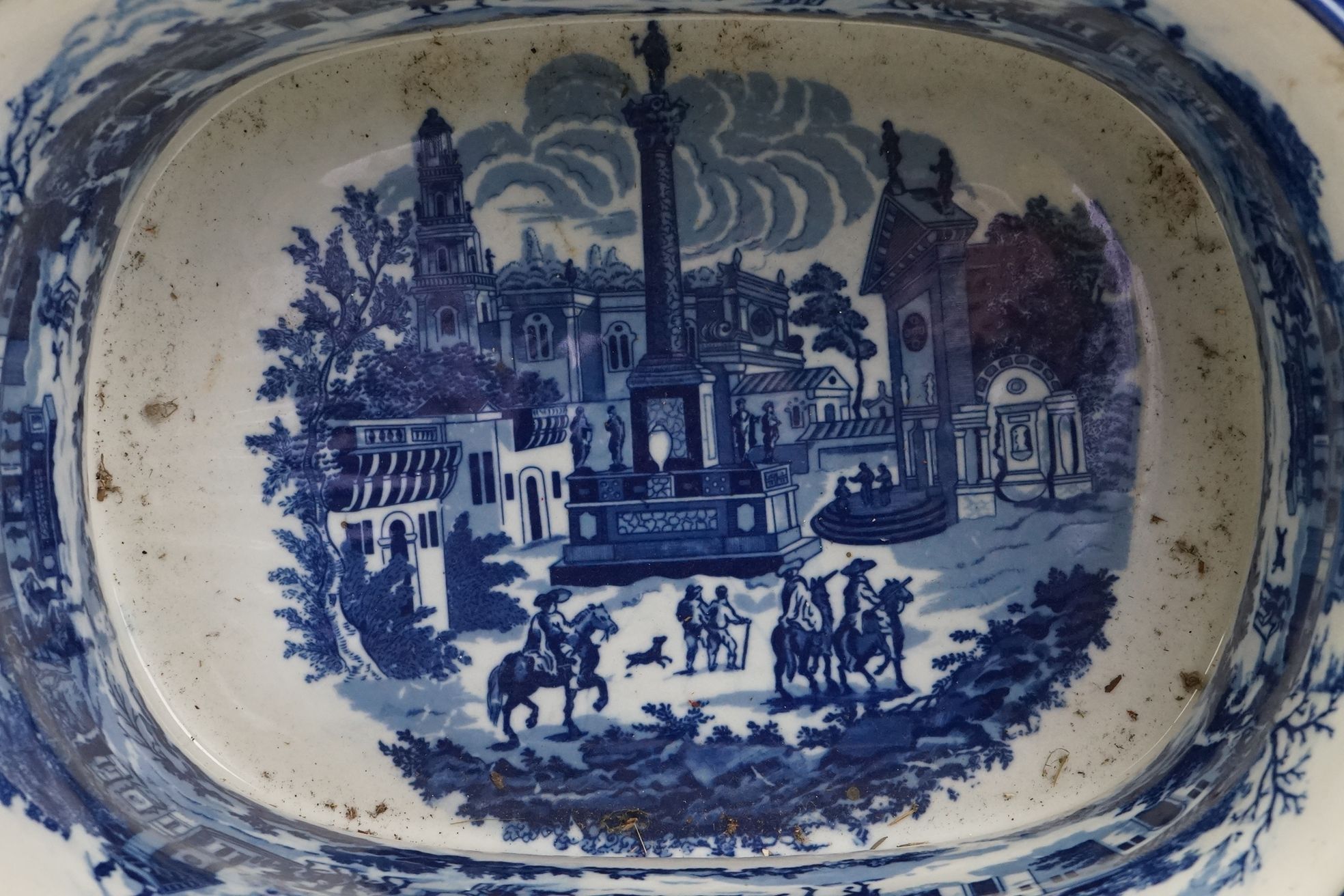 Blue & White Ironstone Foot Bath with typical transfer printed decoration, approximately 47cm wide - Image 7 of 10