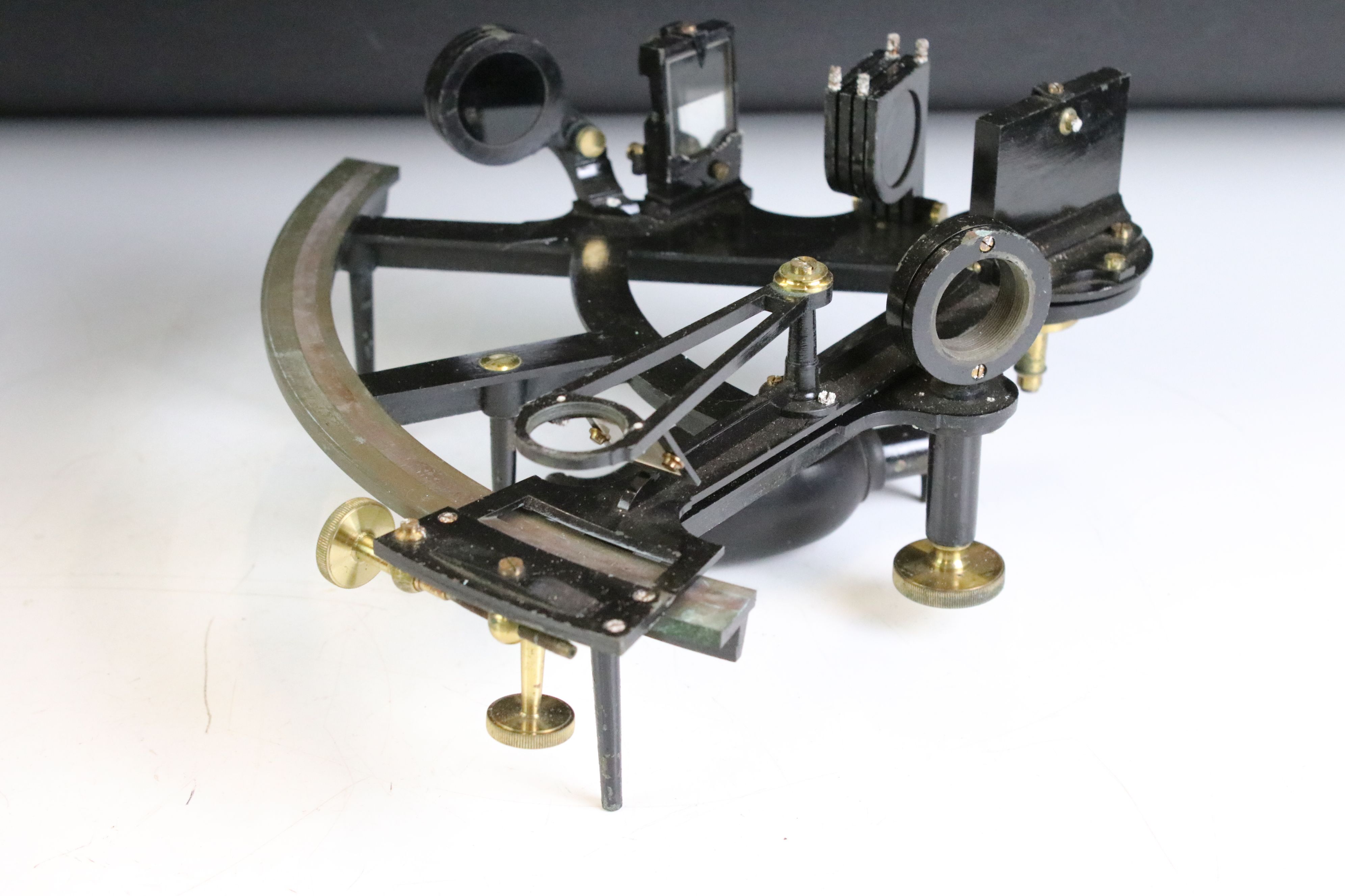 19th century Brass and Iron Vernier Sextant by J B Dancer of Manchester with associated - Image 3 of 6