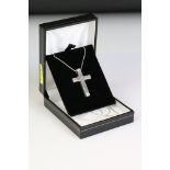 Silver & CZ cross and chain