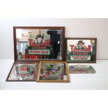 Two Framed ' Taunton Cider ' Advertising Mirrors, largest 89cm x 64cm together with Two Ushers Beers
