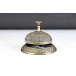 Victorian style Brass Desk Bell, 10cm diameter