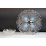 Rene Lalique - 'Coquilles' clear and opalescent glass plate, wheel cut mark 'R LALIQUE FRANCE' and