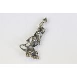 Silver Art Nouveau style figural brooch