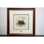 David Shepherd Print ' The East Somerset Railway, Andrew Barclay 1398 ' Lord Fisher ' at Cranmore,