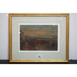 Oil Painting of Figures in a Landscape, possibly North or South American, 22cm x 32cm, framed and