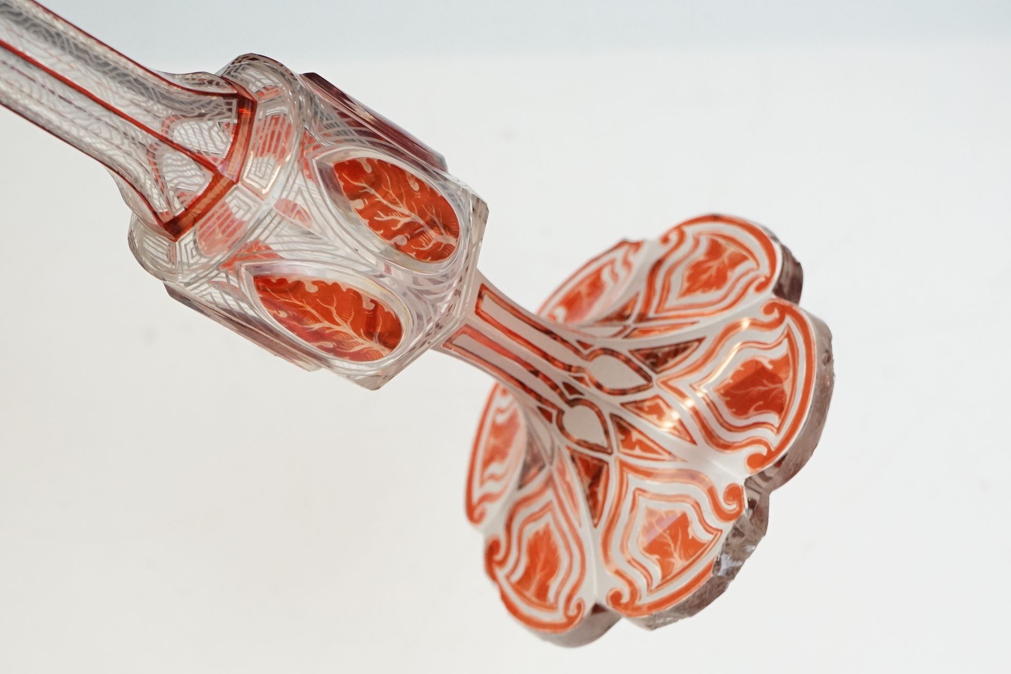 19th century Bohemian Red Overlaid Glass Slender Vase of trumpet form, 33cm high together with - Image 4 of 25