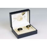 Boxed 22ct gold plated Orient Express cufflink set