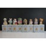 Eight boxed Royal Albert The World Of Beatrix Potter pottery porcelain figures, to include Mrs Tiggy