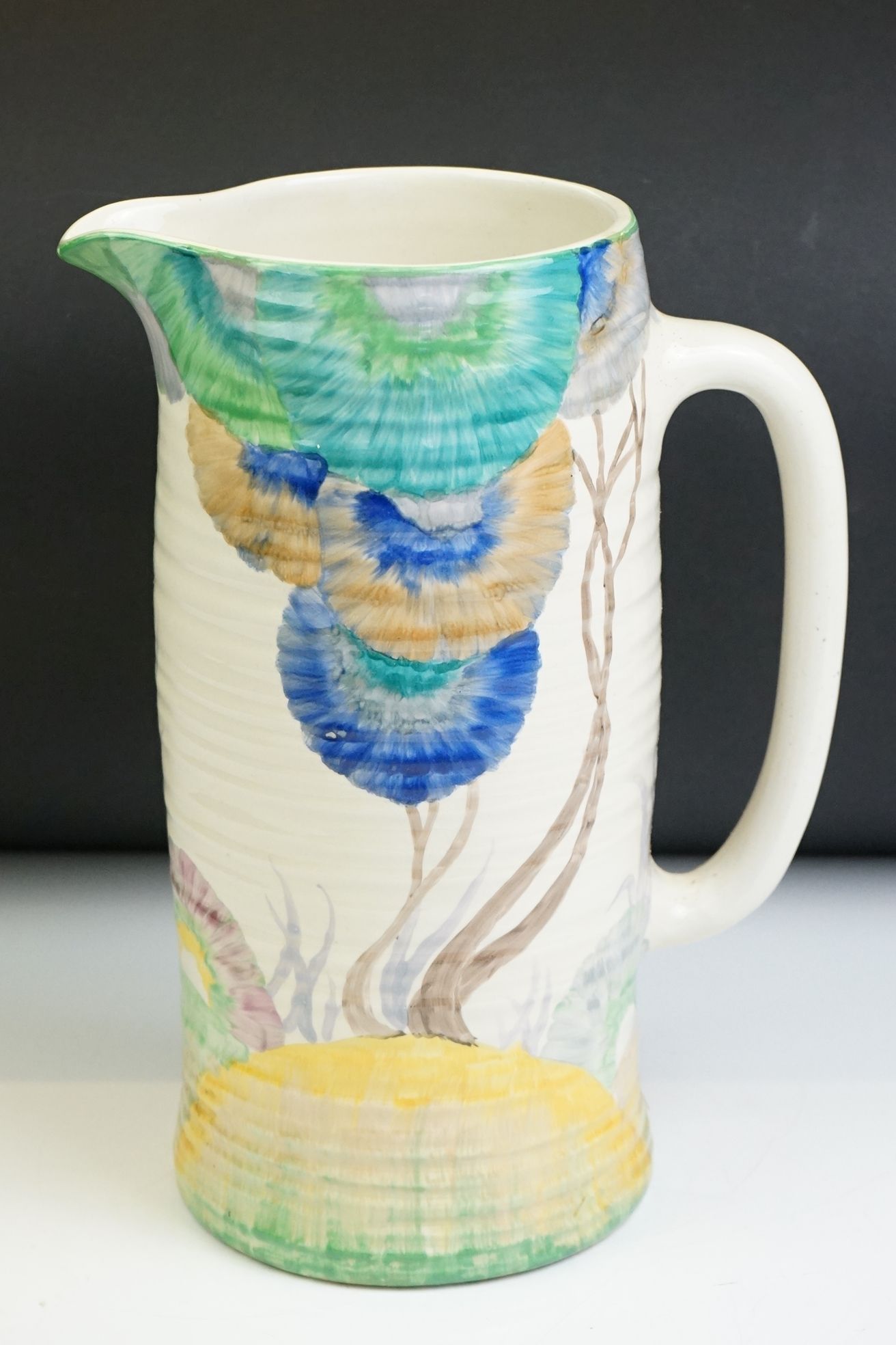 Clarice Cliff for Newport Pottery - A large Bizarre Range ' Rhodanthe ' pattern beer or lemonade - Image 3 of 10