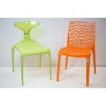 Italian Archirivolto Design for Green ' Punk & Shark ' Plastic Chair, 51cm wide x 81cm high together