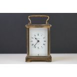 A Bayard 8 Day French carriage clock in brass case with bevelled glass panels.