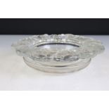 Lalique Frosted and Moulded Glass Plate or Saucer in the ' Vases ' pattern, 16cm diameter together