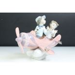 Lladro Porcelain Figure Group ‘ Don’t look down ‘, model no. 5698, 18cm high