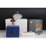 Four Boxed items of Swarovski Crystal including Pineapple 7600 NR 136 002, Astro Jewel Box 9280 NR