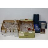 Glass ware - Collection of Cut Glass Drinking Glasses, Tumblers and Brandy Balloons together with
